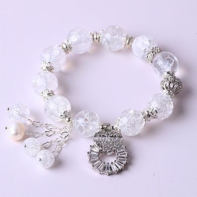 手作り 円珠 水晶 宝石 弾性 ブレスレット デラックス 魅力