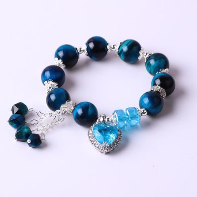 手作り 円珠 水晶 宝石 弾性 ブレスレット デラックス 魅力