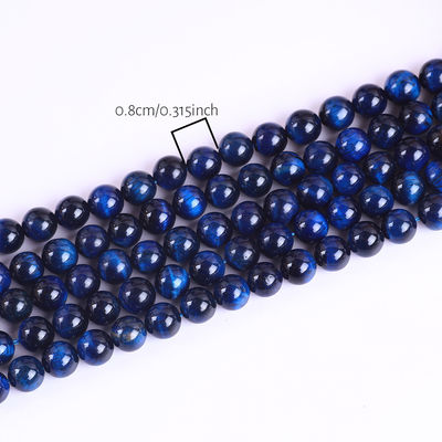 8mm 天然 ダークブルー タイガーアイ 宝石 水晶石 数珠 宝石製造
