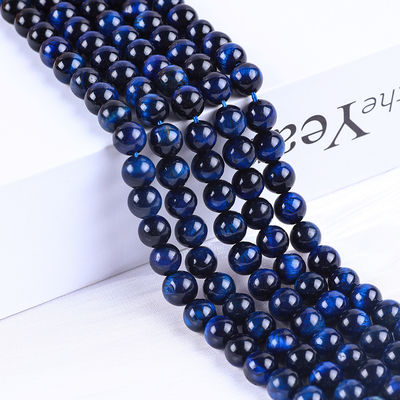 8mm 天然 ダークブルー タイガーアイ 宝石 水晶石 数珠 宝石製造