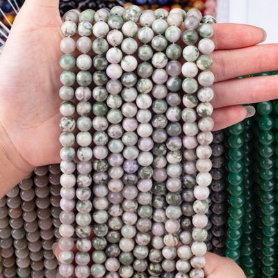 幸運玉丸珠 天然結晶宝石 異なる珠のサイズ DIY 宝石制作のための松散な珠の糸
