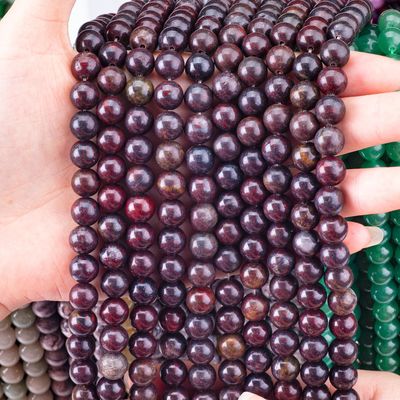 赤花ジャスパー丸珠 天然結晶宝石 異なる珠のサイズ DIY 宝石制作のための松散な珠の糸