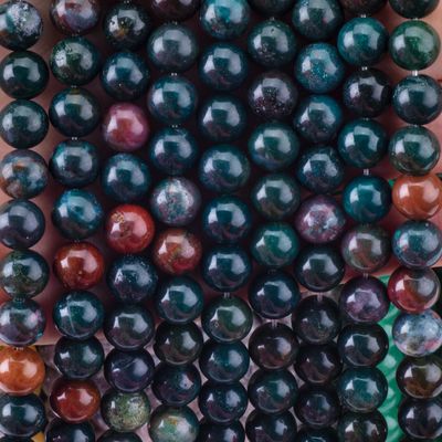血石 丸い 数珠 天然結晶 宝石 ローズ 数珠 糸 DIY ジュエリー 制作