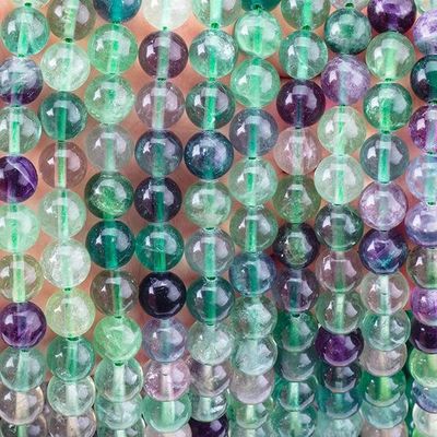 8mm カラーフローライト宝石 数珠 治癒水晶 数珠 宝石製作
