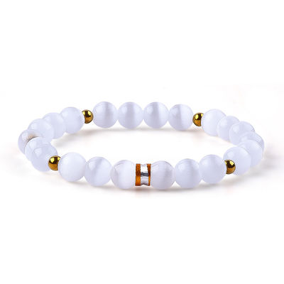 8mm/10mm/12mm 丸い猫の目 宝石 ブレスレット