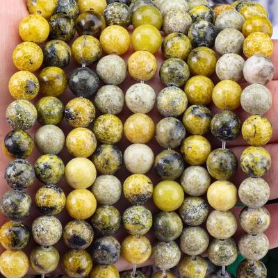 宝石 磨き 6mm 8mm 黄色のハウライト 数珠 工芸品 制作