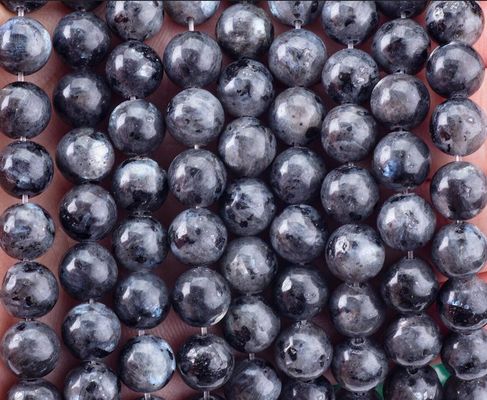 天然結晶宝石 黒ラブラドライト 松散な珠の糸 DIY 宝石制作のための半貴重石