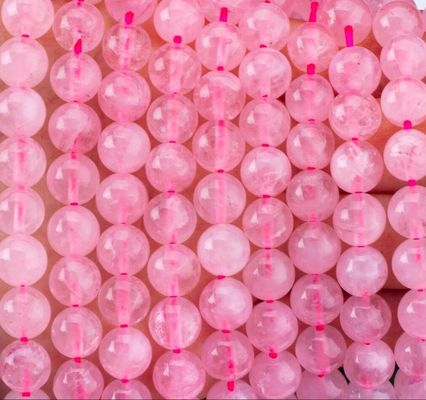 天然水晶宝石 ローズ・クォーツ ローズ・ビーズ・ストランド DIY 宝石製作のための半貴重石