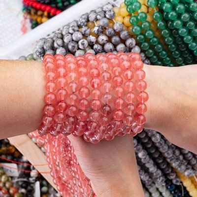 ローズチェリークォーツ ローズビーストーン 半貴重石 水瓜 赤クォーツ DIY ジュエリー製造
