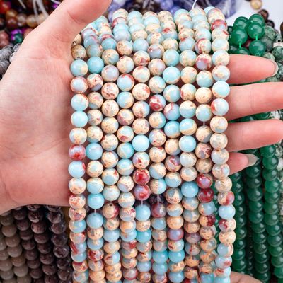 半宝石 ショウシャン 石 ジャスパー 松散な珠の糸 蛇の皮 石 DIY 珠宝制作