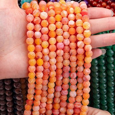 オレンジ色 耐候性 アガート 松散な 数珠 2mm 半貴重 数珠