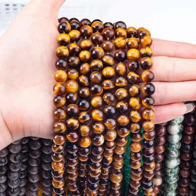 8mm ダーク ゴールデン タイガー アイ 宝石 数珠 治癒 水晶石 数珠 宝石 製作
