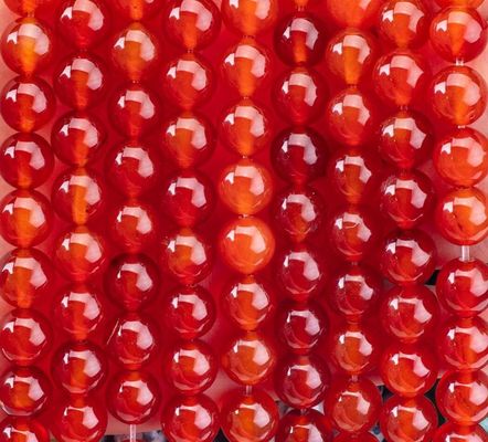 レッドアガート 8mm 天然カーネリアン宝石 パーティーの宝石のための丸い珠