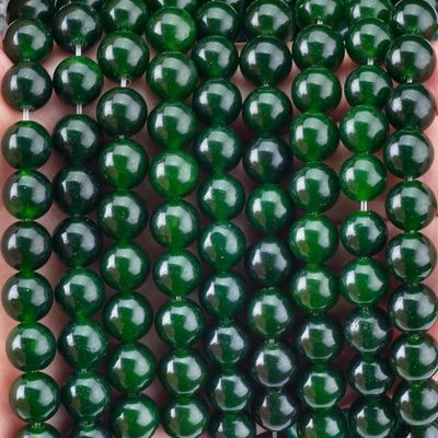 8MM 黒緑玉 滑らかな丸い形 珠宝製造用の珠宝