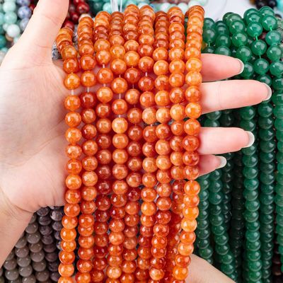 8MM クリスタルダークラー レッド アベンチュリン ヒーリング 宝石 手作り ジュエリー 用の丸い ゆるやかな 数珠