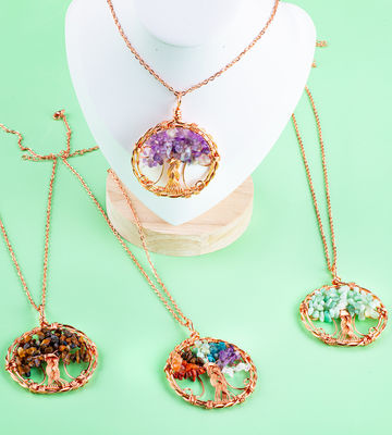 2.6*2.2インチ/6.6*5.2cm チャクラ 宝石ネックレス 解放不安