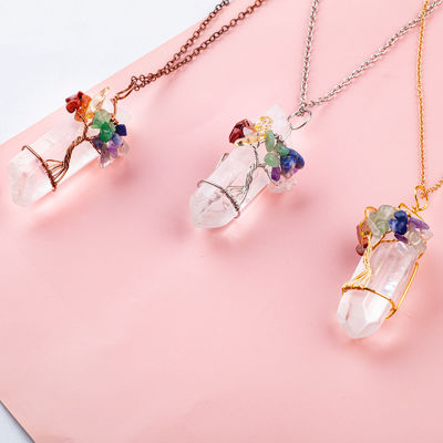 手作り 癒し 銀石 水晶 クォーツ ネックレス 23g