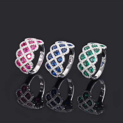ジルコン925 ステルリング銀宝石 婚約指輪 花の形