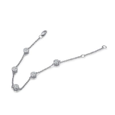 スパークリング エレバント 925 ステルリング シルバー モイサナイト ダイヤモンド ブレスレット 女性