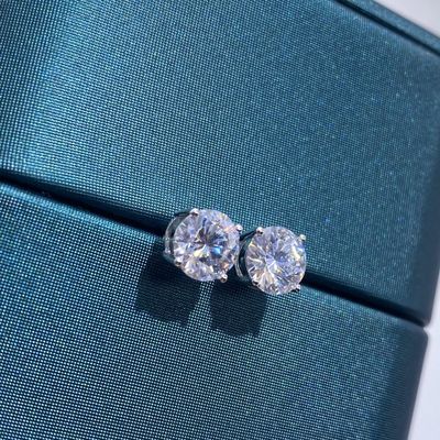 18k ゴールド モイサナイト ダイヤモンド スタッド イヤリング ホワイト ゴールド サポート カスタマイズ