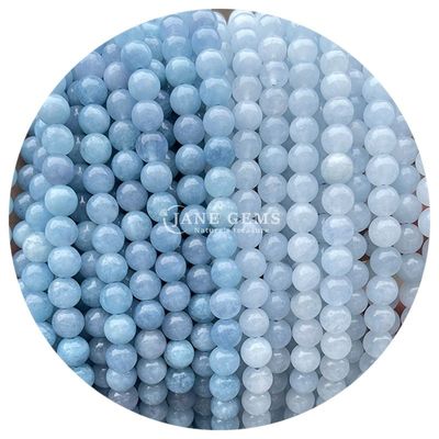 卸売 丸型 天然石 数珠 丸型 緩い 宝石 数珠 アクセサリー 8mm アクアマリン 緩い 数珠 DIY 宝石