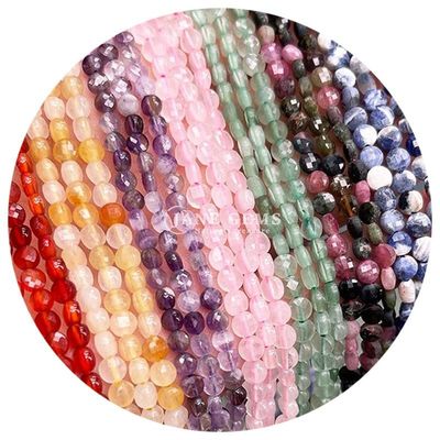 平らな形 面目のある珠 水晶の宝石 丸い形 DIY 珠宝制作のための松散な珠の糸