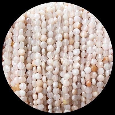 平らな形 面目のある珠 水晶の宝石 丸い形 アメジスト ローズ クォーツ DIY 珠宝制作のための松散な珠の糸