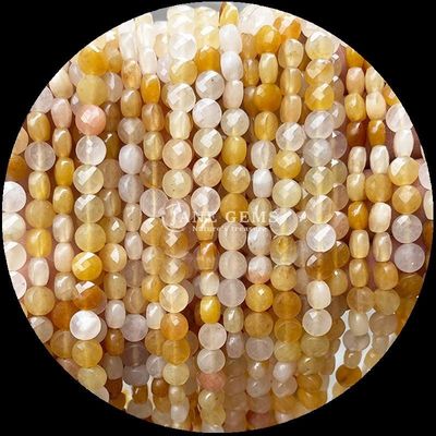 平らな形 面目のある珠 水晶の宝石 丸い形 アメジスト ローズ クォーツ DIY 珠宝制作のための松散な珠の糸