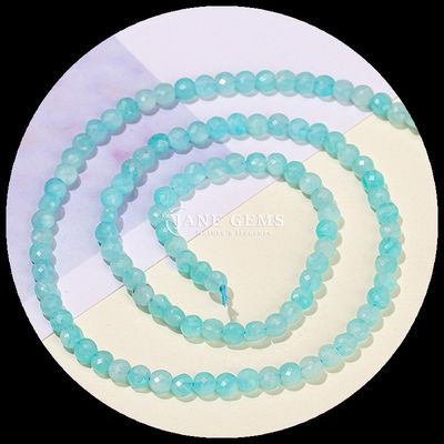 平らな形 面のある珠 水晶の宝石 丸い形 フロアイト プレニット ゆったりな珠 糸 DIY 宝石製作