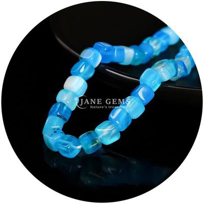 天然結晶宝石 広角アゲートビーズ キューブ 松散 ターコイズビーズ アクセサリー 宝石製造用スペース