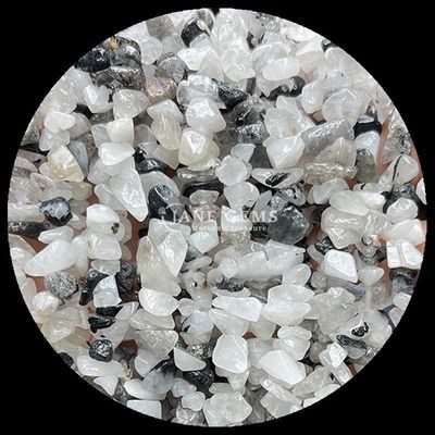 シトリン 黒 細紋宝石 数珠 天然 結晶 不規則 形状 切片 砂石 松散 数珠 ストランド ブレスレット