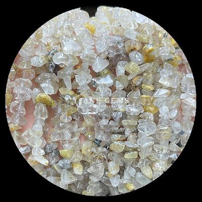 シトリン 黒 細紋宝石 数珠 天然 結晶 不規則 形状 切片 砂石 松散 数珠 ストランド ブレスレット