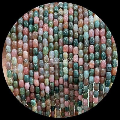 インドアゲート グリーンドット レモン ジェイド 宝石 数珠 天然 結晶 米 形 石 松散 数珠 ストランド ブレスレット
