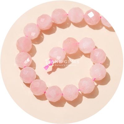 卸売 本物の天然宝石 松散珠 面の水晶 松散珠 ローズ クォーツ 石珠 工芸用