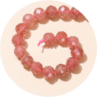 卸売 本物の天然宝石 松散珠 面の水晶 松散珠 ローズ クォーツ 石珠 工芸用