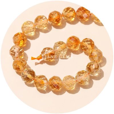 卸売 本物の天然宝石 松散珠 面の水晶 松散珠 ローズ クォーツ 石珠 工芸用