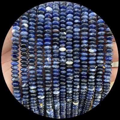 ソダライト 絵 石 宝石 数珠 天然 結晶 UFO 形 石 松散 数珠 ストランド ブレスレット