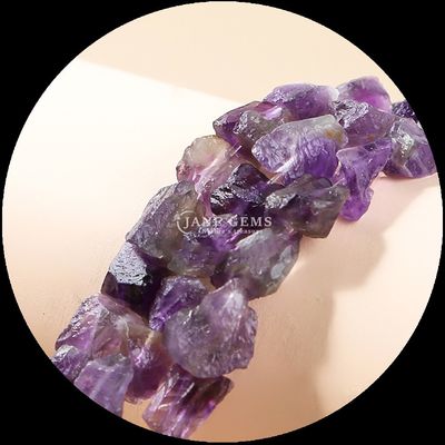 ローズ・クォーツ・アメチスト・ジェム・ビーズ 天然水晶 粗石 ローズ・ビーズ・ストランド ブレスレット