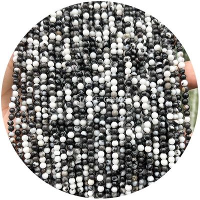 癒しのエネルギー 半貴重石 滑らかな丸い ゆるやかな 数珠 斑馬 ジャスパー 天然 数珠 糸 DIY