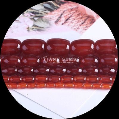 宝石 珠 カーネリアン 緑色 アガート 天然 結晶 宝石 樽 形 柔らかい 珠 玉 製 品