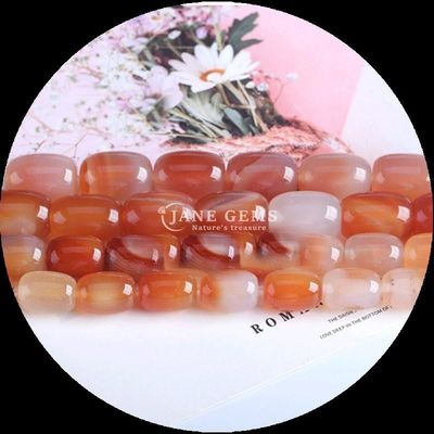 宝石 珠 カーネリアン 緑色 アガート 天然 結晶 宝石 樽 形 柔らかい 珠 玉 製 品