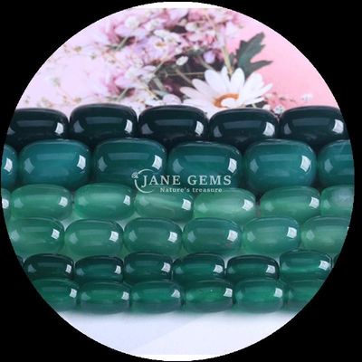 宝石 珠 カーネリアン 緑色 アガート 天然 結晶 宝石 樽 形 柔らかい 珠 玉 製 品