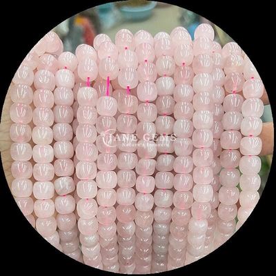 宝石 数珠 ローズ クォーツ 氷 緑 玉 天然 結晶 宝石 リンゴ 形 ゆったり 数珠 繊維 宝石 製造 用