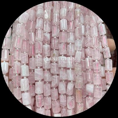 宝石 数珠 天然 結晶 ストロベリー クォーツ 宝石 面型 円筒形 柔らかい 数珠 宝石 製作 糸