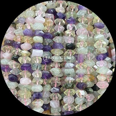 宝石 数珠 天然 結晶 シトリン ローズ クォーツ 宝石 不規則 転倒 形 ゆったり 数珠 繊維 宝石 製作
