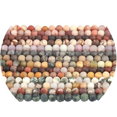 フロースト ヘリング マット 丸い 数珠 半完成品 DIY ギフト 手作り 宝石