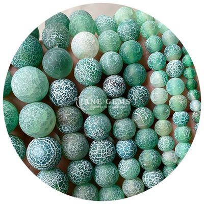混ざった天気アゲート 緑色 天気アゲート 宝石用アクセサリー用 散布型珠の糸