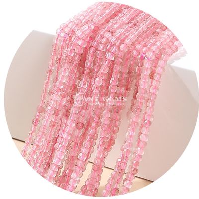 宝石 数珠 ストロベリー クォーツ アパチート クリスタル ゆるやかな 数珠 DIY 工芸 宝石製作