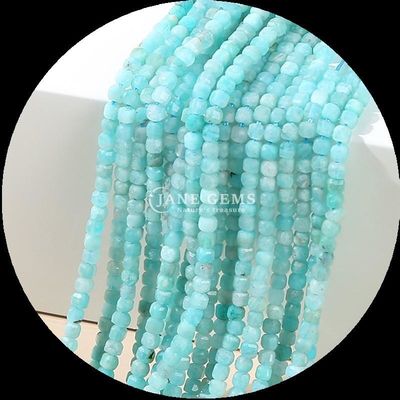 磨いた多色ラピスラズリ アマゾナイト キューブカット 宝石 数珠 DIY ジュエリー製造