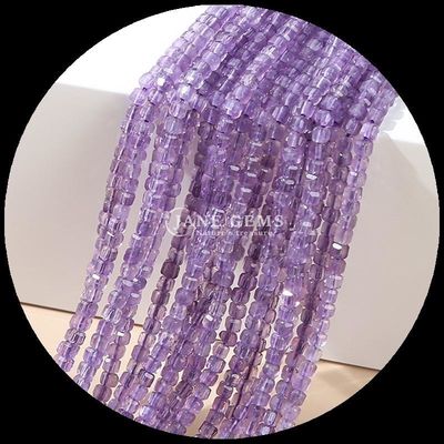 磨いた多色ラピスラズリ アマゾナイト キューブカット 宝石 数珠 DIY ジュエリー製造